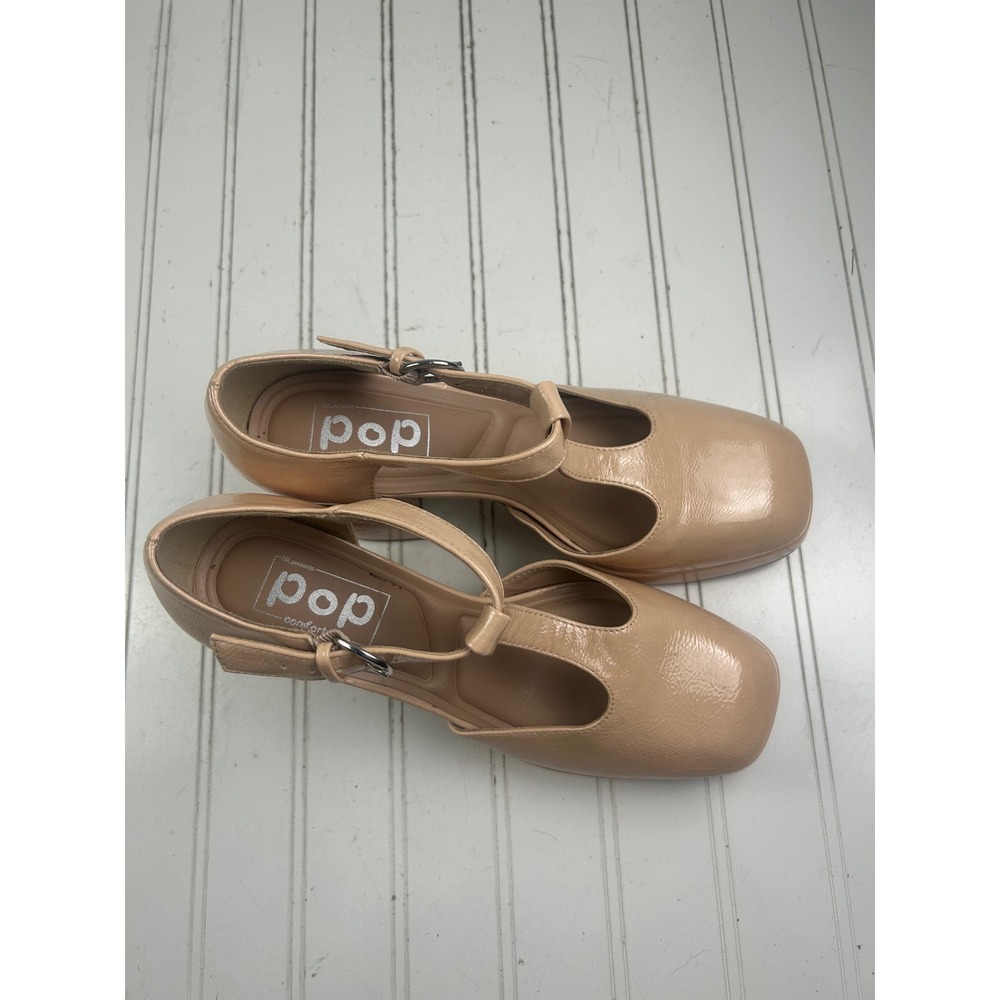 Jellypop Nude Vintage Retro Patent Platform Mary Jane Heels Women's Size 9 - Picture 6 of 11